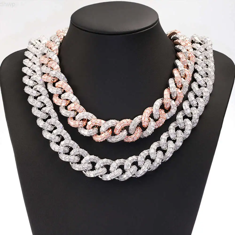 

Xingguang Jewelry Rose Gold 2 Tone Plated Sterling Silver 20 Mm Vvs Moissanite Hip Hop Cuban Link Chain