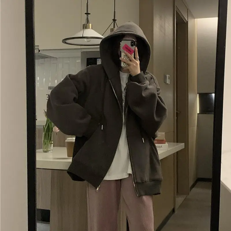 2022 Autumn and Winter New Hooded Sweater Female Lazy Wind Zipper Cardigan Cream Color Deep Space Ash Free Shipping
2022 Autumn and Winter New Hooded Sweater Female Lazy Wind Zipper Cardigan Cream Color Deep Space Ash Free Shipping