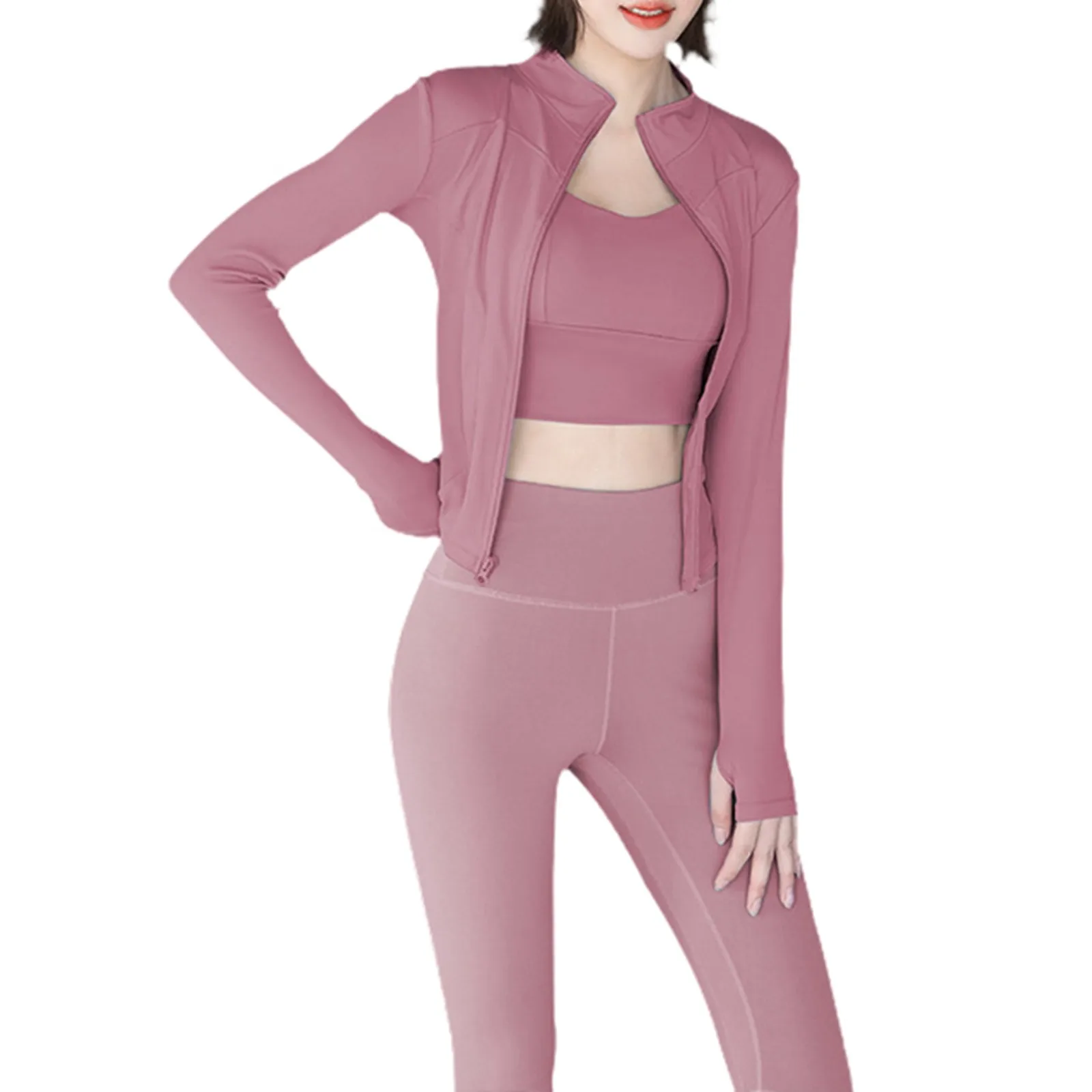 Женский однотонный уличный комплект для утренней пробежек, эластичный и дышащий кардиган на молнии, трикотажная одежда, женские топы
Женский однотонный уличный комплект для утренней пробежек, эластичный и дышащий кардиган на молнии, трикотажная одежда, женские топы