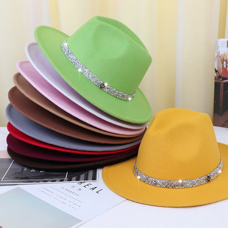 Designer Brand Simple Taper Crystal Bright Hat Women's Concave Shape Travel Felt Top Cap Casquette Homme Gorras кепка
Designer Brand Simple Taper Crystal Bright Hat Women's Concave Shape Travel Felt Top Cap Casquette Homme Gorras кепка