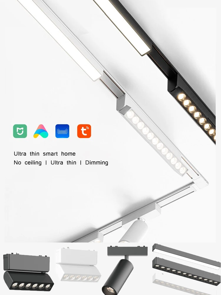 

Modern Ultra-thin Magnetic Track Lights 48V Surface Mounted Ceiling Rail Spotlight 6mm Track System Without Main Lighting Series