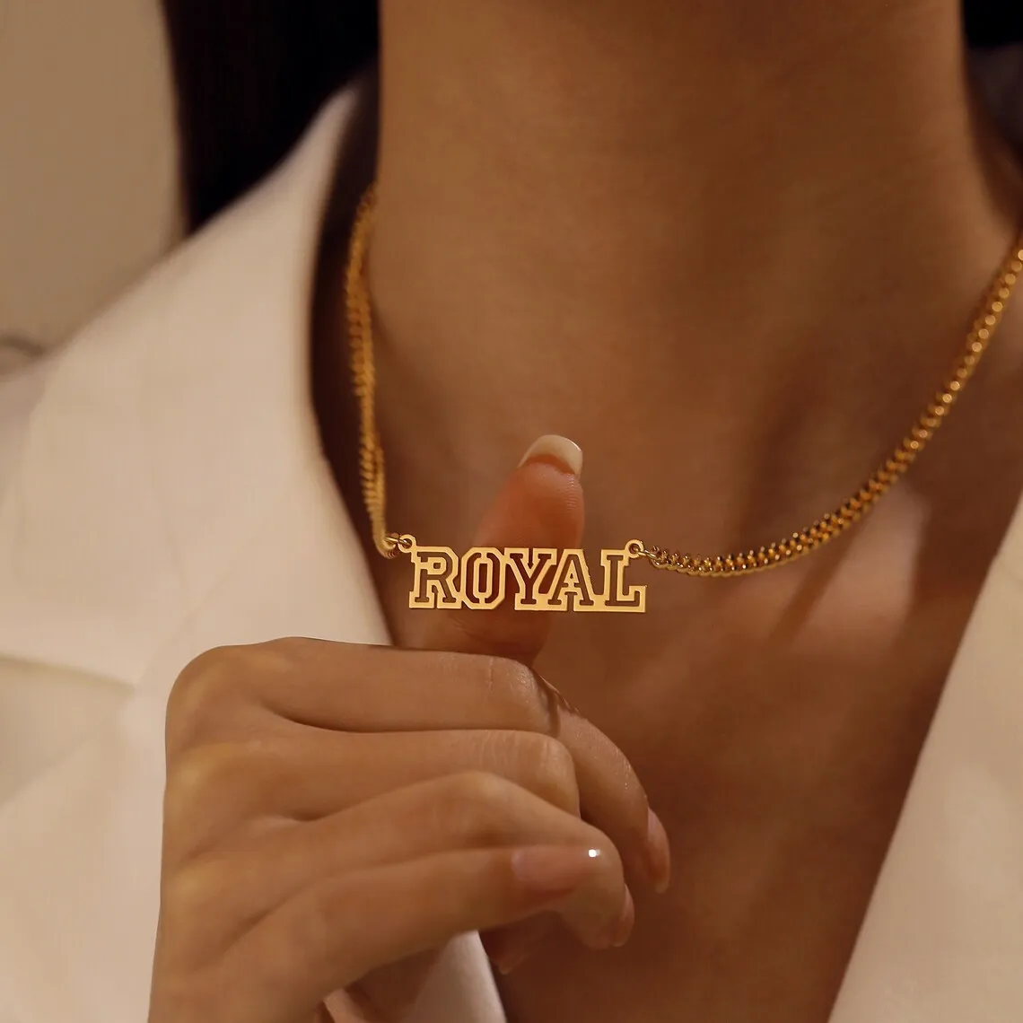 

Кубинская цепочка на заказ, ожерелье с полым именем для женщин и мужчин, ювелирные изделия из нержавеющей стали, золотистого цвета, жирное кулон-табличка с именем ожерелье, лучшие подарки