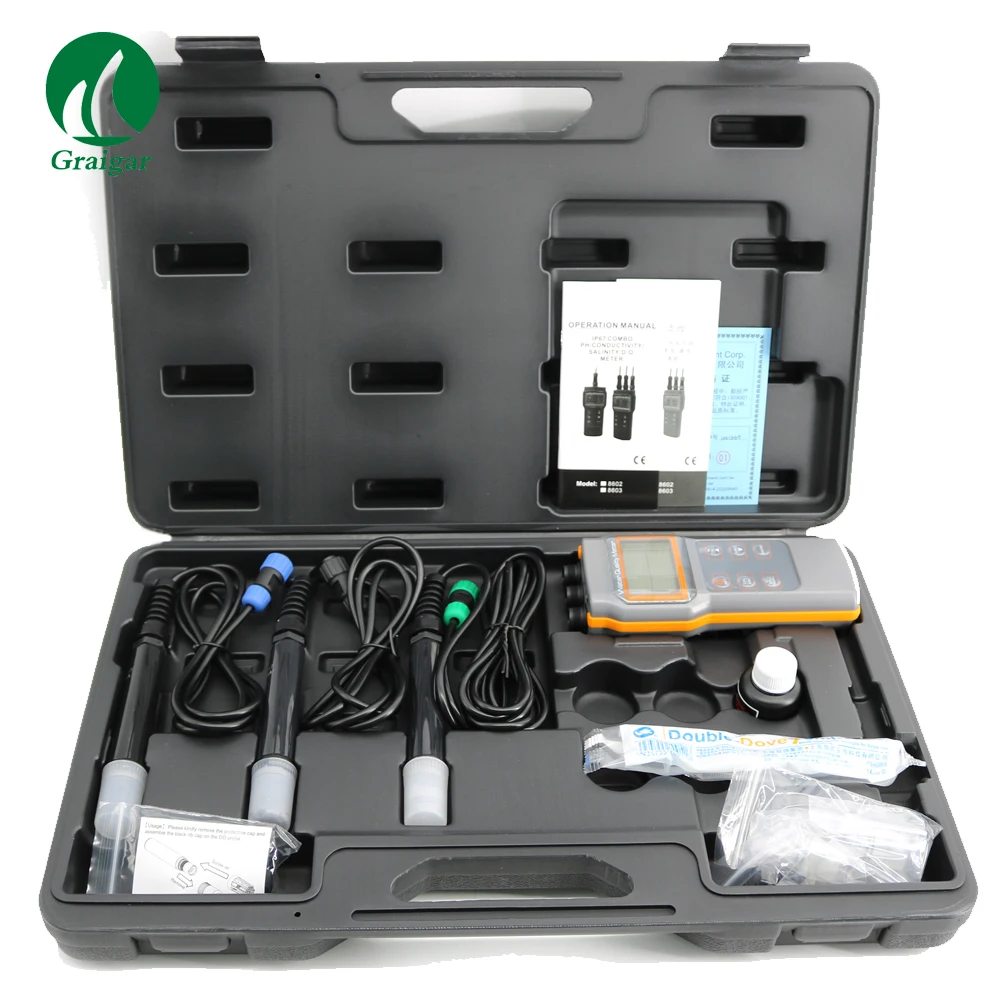 AZ86031 Water Quality Meter Dissolved Oxygen Tester PH Meter PH Salinity Temperature Meter
AZ86031 Water Quality Meter Dissolved Oxygen Tester PH Meter PH Salinity Temperature Meter