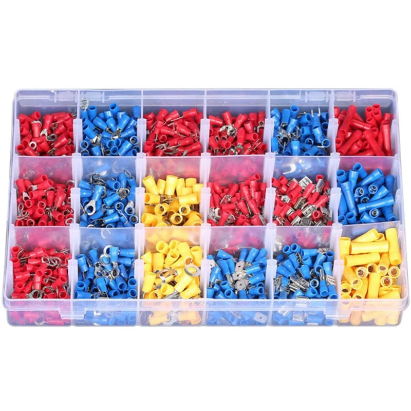 1200Pcs Cold-Pressed Terminal Block Combination Set Connecting Terminal Assorted Spade Cable Connector Crimp
1200Pcs Cold-Pressed Terminal Block Combination Set Connecting Terminal Assorted Spade Cable Connector Crimp