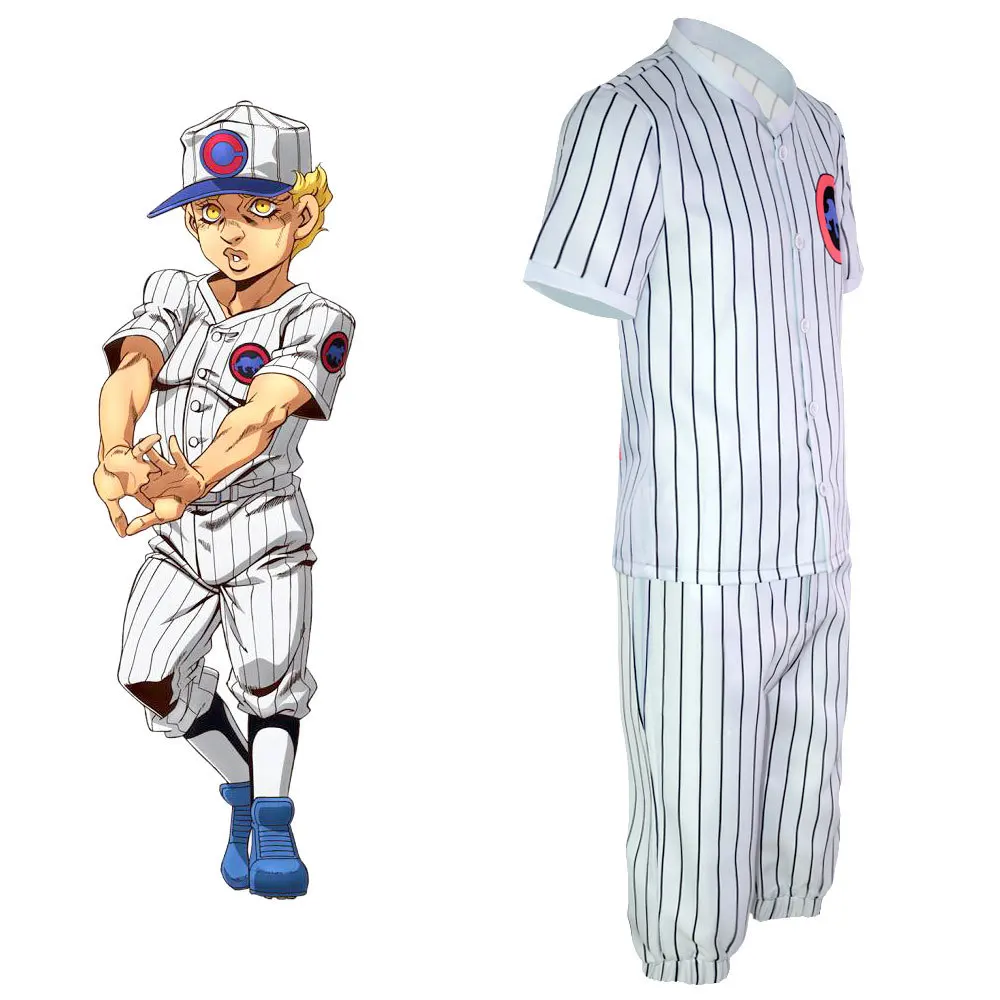 Anime Cosplay White Striped Baseball Uniform JoJo's Bizarre Adventure Stone Ocean Emporio Alnino Costume Jolyne Cujoh Men Outfit
Anime Cosplay White Striped Baseball Uniform JoJo's Bizarre Adventure Stone Ocean Emporio Alnino Costume Jolyne Cujoh Men Outfit