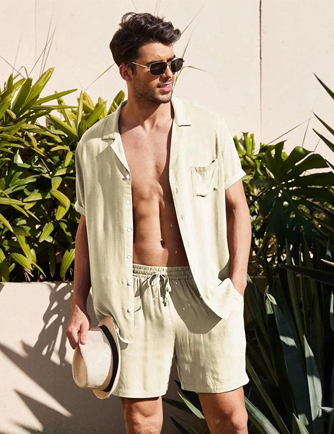Men's Summer Loose Linen Two Piece Set Casual Cotton Linen Short Sleeved Shirt + Shorts Sets Men Fashion Outfits Suit
Men's Summer Loose Linen Two Piece Set Casual Cotton Linen Short Sleeved Shirt + Shorts Sets Men Fashion Outfits Suit