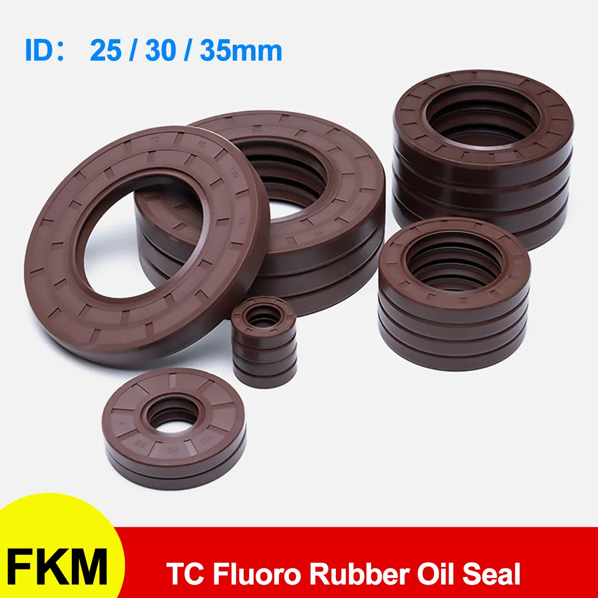 FKM Framework Oil Seal TC Fluoro Rubber Gasket Rings Cover Double Lip with Spring for Bearing Shaft ID 25/30/35mm 
FKM Framework Oil Seal TC Fluoro Rubber Gasket Rings Cover Double Lip with Spring for Bearing Shaft ID 25/30/35mm