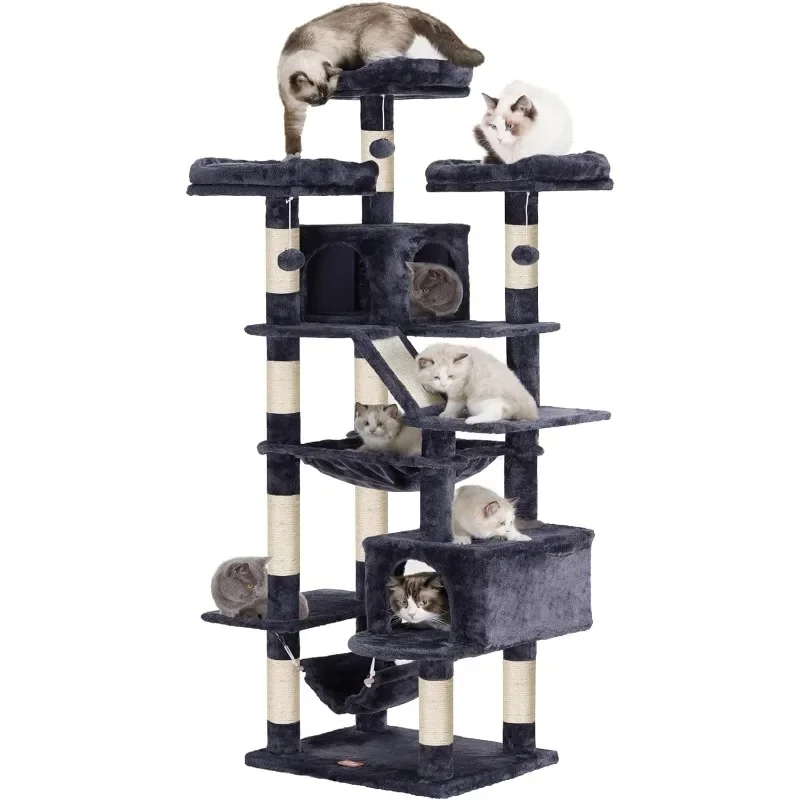 

Heybly Cat Tree, 73 inches Tall Cat Tower for Large Cats 20 lbs Heavy Duty for Indoor Cats,Big Cat Furniture Condo