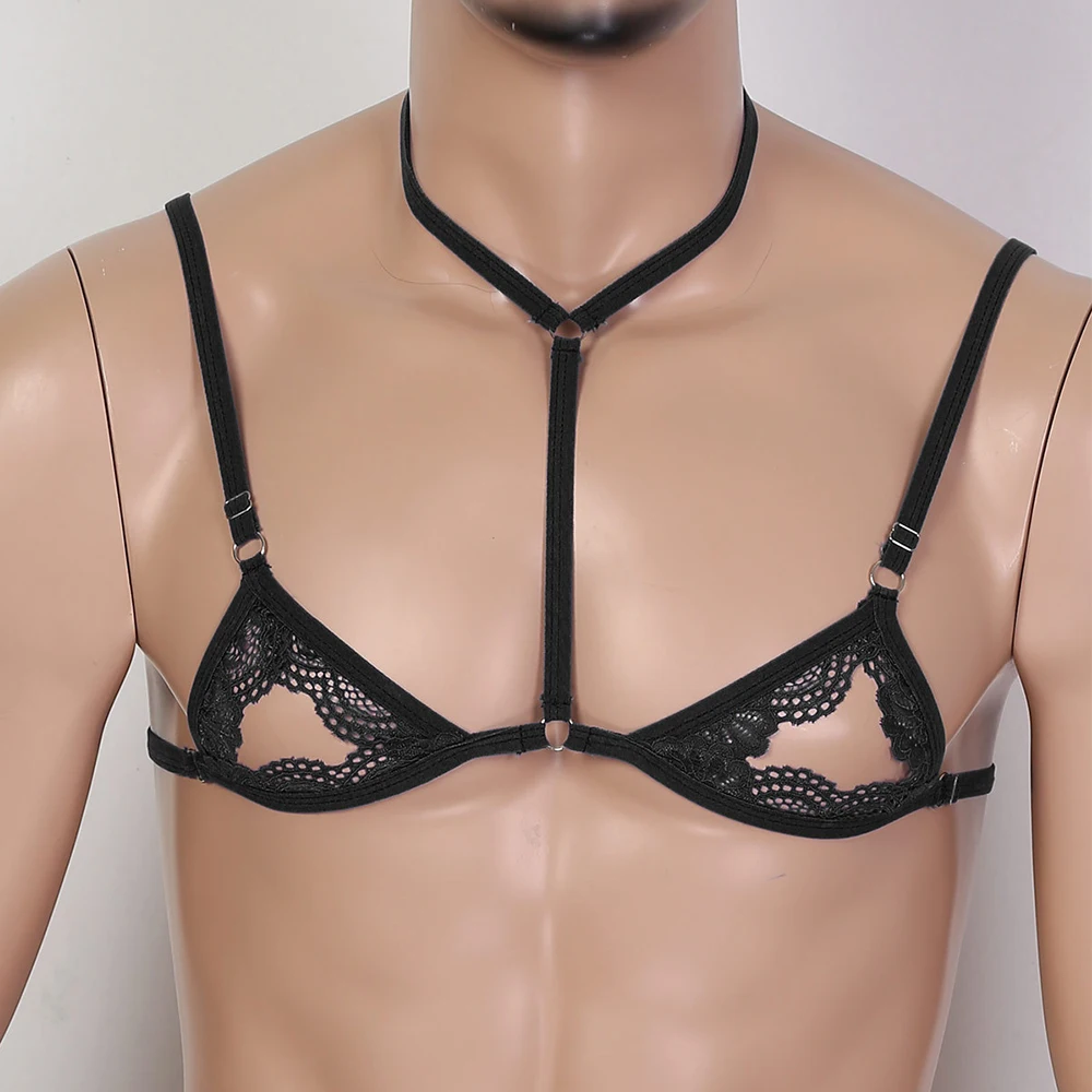 Gay Sexy Lace Bra Exotic Open Bra Hole Hollow Out Lingerie Man Transsexuals Bra Halter Neck Straps Bra Adjustable Underwear
Gay Sexy Lace Bra Exotic Open Bra Hole Hollow Out Lingerie Man Transsexuals Bra Halter Neck Straps Bra Adjustable Underwear