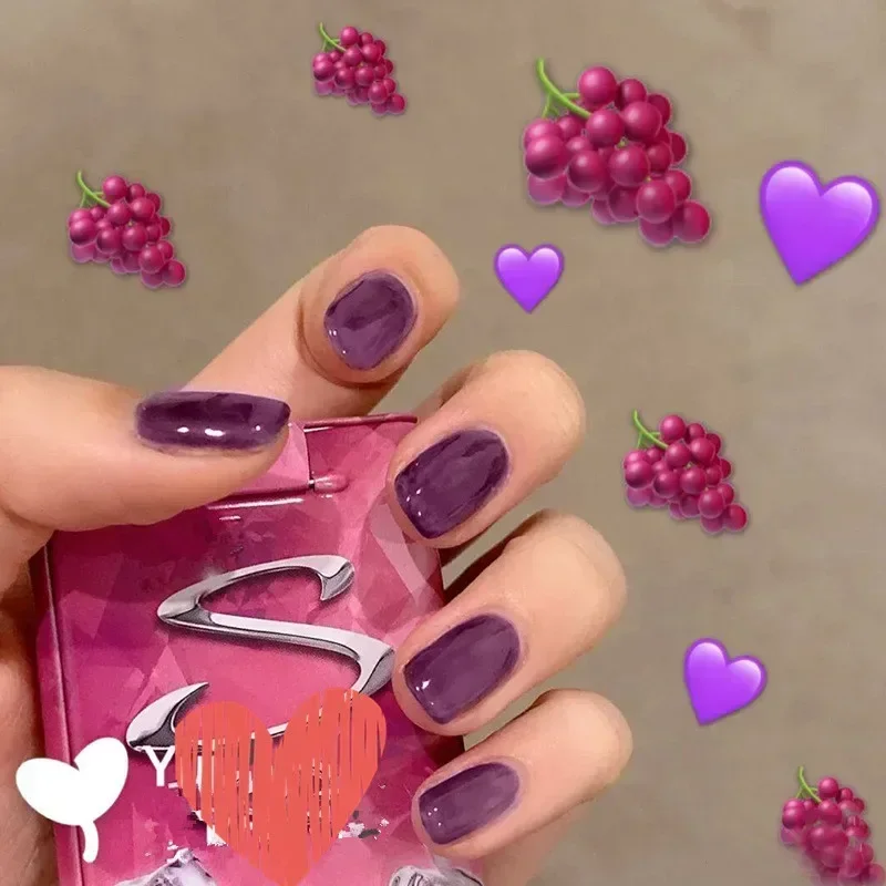 24Pcs/Box Purple Short Ballet Wearable Fake Nails Press On False Nails Full Cover Detachable Finished Fingernails
24Pcs/Box Purple Short Ballet Wearable Fake Nails Press On False Nails Full Cover Detachable Finished Fingernails