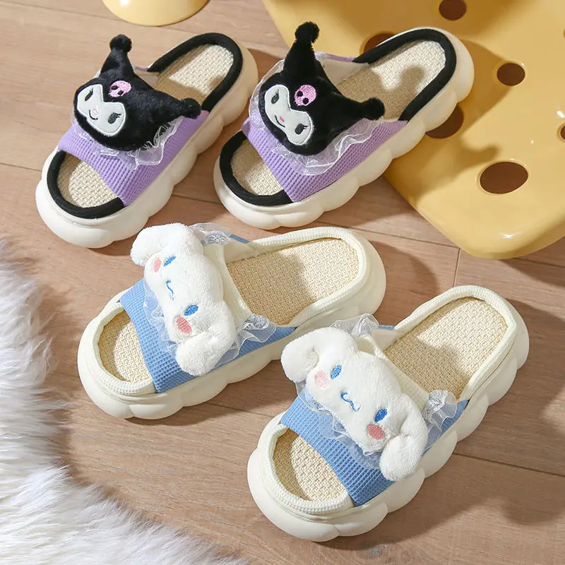Sanrio Linen Slippers Kawaii Kuromi Hellokitty Four Seasons Breathable Platform Home Slippers Interior Floor
Sanrio Linen Slippers Kawaii Kuromi Hellokitty Four Seasons Breathable Platform Home Slippers Interior Floor