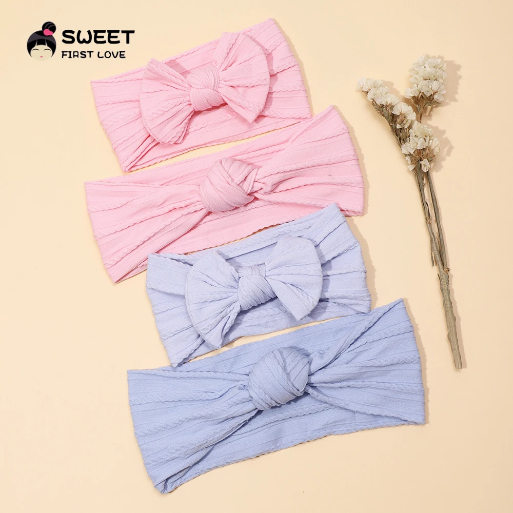 

Mother & Baby Headbands Cable Knit Hair Bows for Baby Girls Parent-Child Turban Soft Nylon Baby Items Children's Accessories