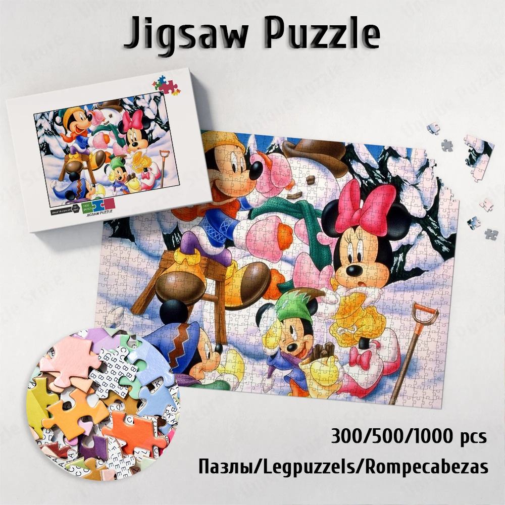 

Disney Ski Cartoon Large Adult Jigsaw Mickey Mouse and Friends Toys Mickey Minnie Puzzles for Adults Mickey Mouse Baby Puzzles