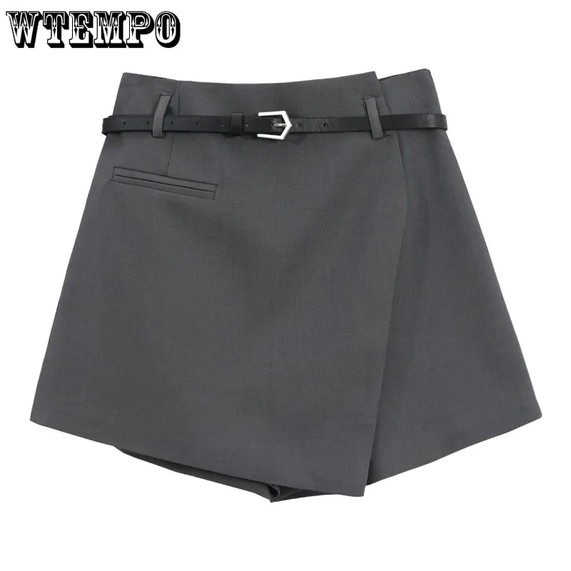 Irregular Pants Skirt Grey High Quality Fabric A-line Short Skirt Women's Commuting American Style Zipper Korean Fashion
Irregular Pants Skirt Grey High Quality Fabric A-line Short Skirt Women's Commuting American Style Zipper Korean Fashion