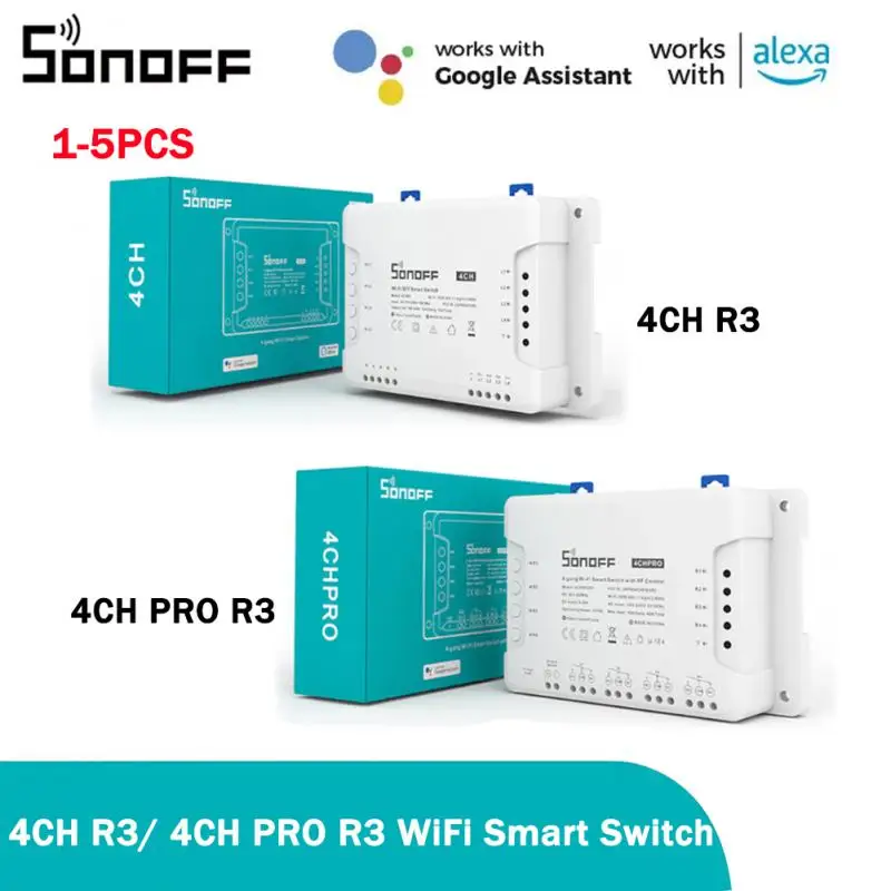 Смарт-переключатель Sonoff R3/ 4CH PRO R3 4Gang Wifi, умный модуль переключения голосового интерфейса, управление через EWeLink, работает с приложением Alexa Google Home
Смарт-переключатель Sonoff R3/ 4CH PRO R3 4Gang Wifi, умный модуль переключения голосового интерфейса, управление через EWeLink, работает с приложением Alexa Google Home