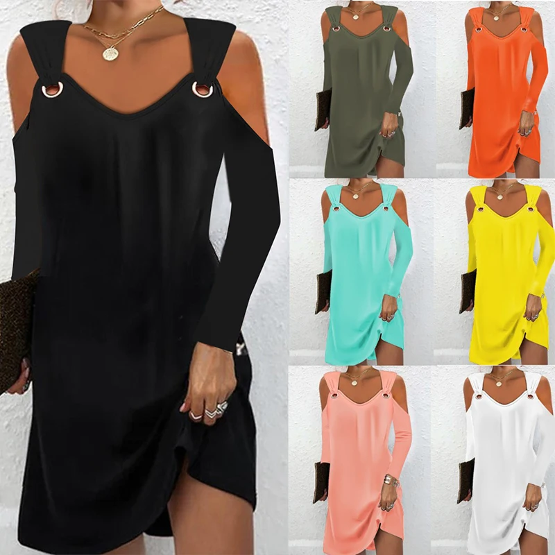 Autumn Simple Elegant Solid Color V-neck Dress Women Casual Loose Long Sleeve Pullover Female Vintage Sling Shirt Party Dresses
Autumn Simple Elegant Solid Color V-neck Dress Women Casual Loose Long Sleeve Pullover Female Vintage Sling Shirt Party Dresses