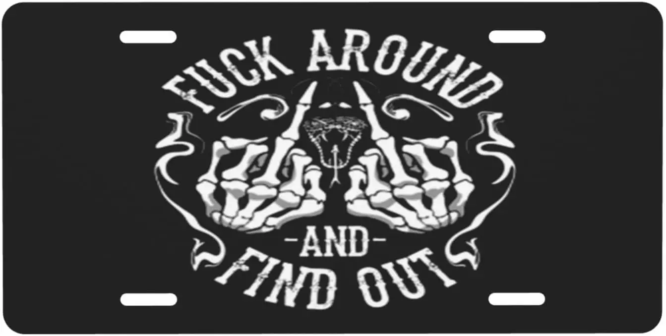 Fxck Around and Find Out Aluminum Auto Front License Plate Decorative Metal Novelty Car Plate Truck Front Tag Vanity Tag 6x12 In
Fxck Around and Find Out Aluminum Auto Front License Plate Decorative Metal Novelty Car Plate Truck Front Tag Vanity Tag 6x12 In