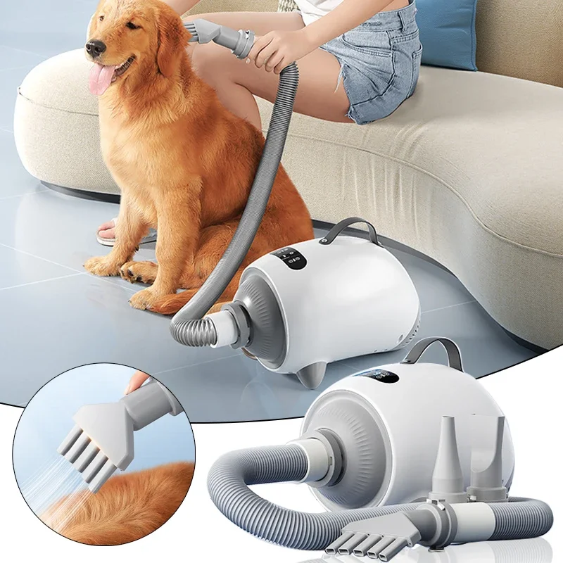 

2500W Dog Dryer LED Pet Dryer Cat Dog Grooming Negative Ion Blower Smart Hot Wind Heater Adjustable Blow-dryer Force Hair Dryer