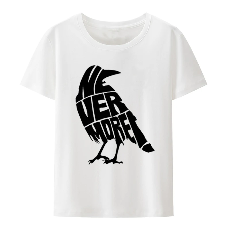 Nevermore! Футболка мужская с забавным рисунком вороны, повседневный Топ унисекс с коротким рукавом, с графическим принтом, в стиле Харадзюку, черная белая
Nevermore! Футболка мужская с забавным рисунком вороны, повседневный Топ унисекс с коротким рукавом, с графическим принтом, в стиле Харадзюку, черная белая