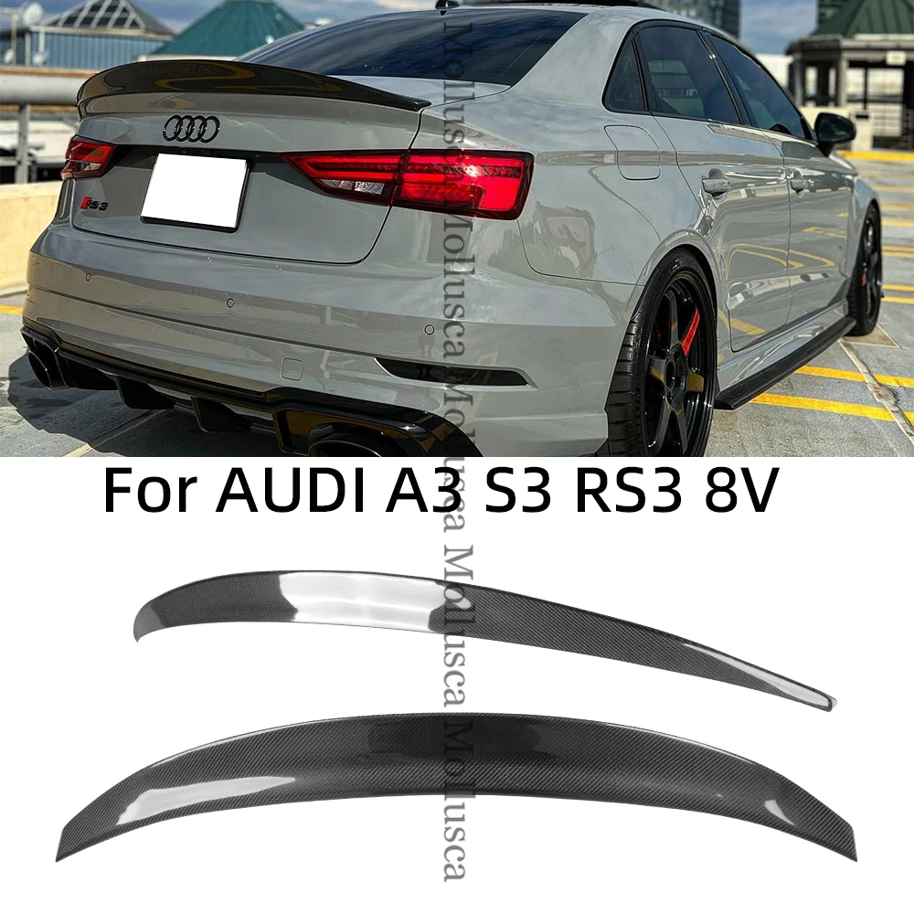 

For AUDI A3 S3 RS3 Limousine 8V Sedan M4/HK/PSM Style Carbon Fiber Rear Spoiler Trunk Wing 2013-2020