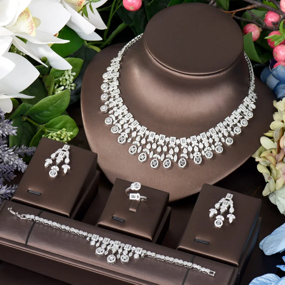 HIBRIDE Round Shape Long Tassel Necklace Earring Sets Cubic Zirconia Indian Wedding Jewellery Set Bridal Jewelry bijoux N-718
HIBRIDE Round Shape Long Tassel Necklace Earring Sets Cubic Zirconia Indian Wedding Jewellery Set Bridal Jewelry bijoux N-718