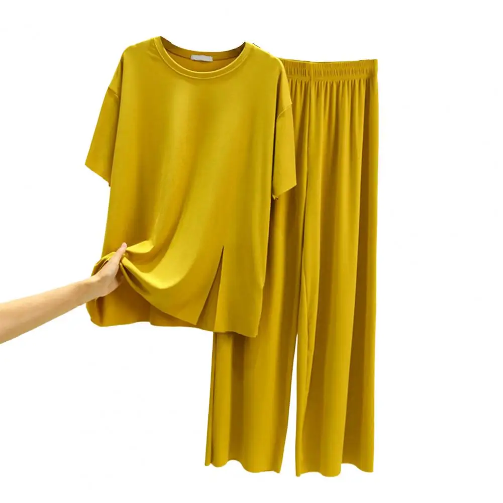Summer Loose Short-sleeved Split Trousers Sets for Women 2 Pieces Elegant Retro Home Furnishings Pant Sets Knit Woman Clothing
Summer Loose Short-sleeved Split Trousers Sets for Women 2 Pieces Elegant Retro Home Furnishings Pant Sets Knit Woman Clothing
