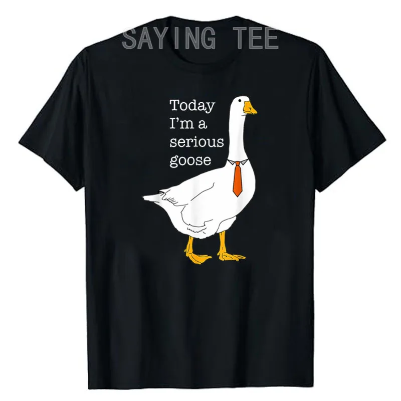 

Today I'm A Serious Goose Silly Goose Cute Funny T-Shirt Sarcastic Joke Saying Tee Humorous Goose Lover Top Short Sleeve Blouses