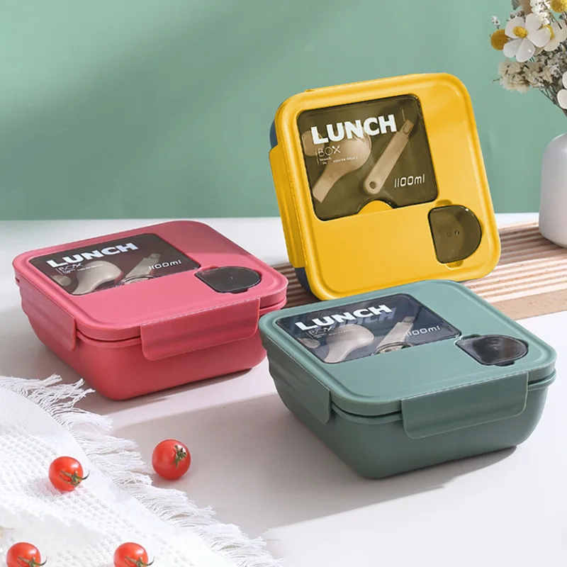 

PP Plasti Microwave Lunch Box Wheat Straw Dinnerware Food Storage Container Kids School Office Portable Divided Bento Picnic Box