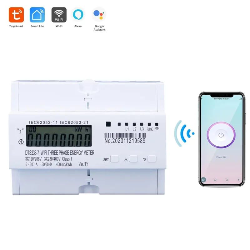 Tuya 3 Phase Din Rail WIFI Smart Energy Meter Timer Power Consumption Monitor KWh Meter Wattmeter
Tuya 3 Phase Din Rail WIFI Smart Energy Meter Timer Power Consumption Monitor KWh Meter Wattmeter