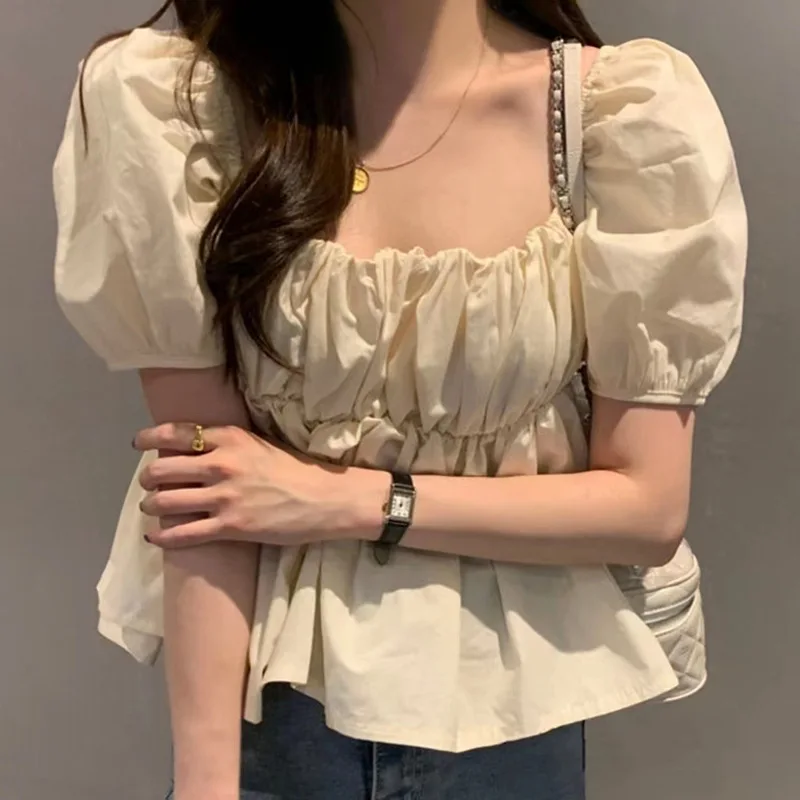 Korean Ladies Style Women's Chiffon Shirt Puff Sleeve Square Neck Tops Youth Elegant High Quality Knitwear
Korean Ladies Style Women's Chiffon Shirt Puff Sleeve Square Neck Tops Youth Elegant High Quality Knitwear