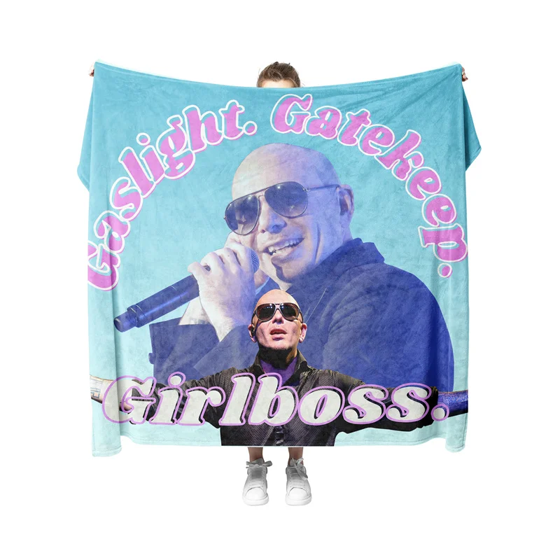 

Gaslight Gatekeep Girlboss Mr Worldwide Pitbull Throw Blanket for Women Men Girls Boys Kids Pets Dogs Cats Couch Sofa Bed