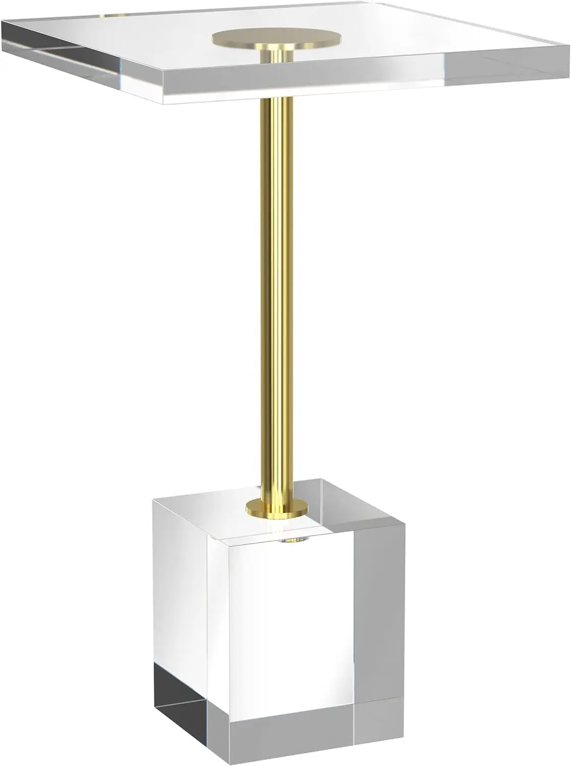 End Table, Drink Tables for Small Spaces, Clear Pedestal Stand, 13\u201Dx13\u201D, 22 Inch High, Square, Nickel, Transparent End
End Table, Drink Tables for Small Spaces, Clear Pedestal Stand, 13\u201Dx13\u201D, 22 Inch High, Square, Nickel, Transparent End