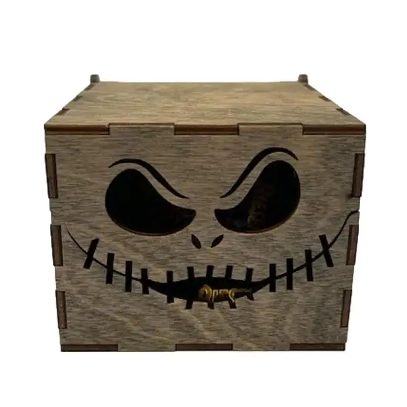 

Коробка для конфет с привидениями, деревянный контейнер, подарочные коробки для розыгрышей или конфет, декорация для Хэллоуина, портативная коробка для конфет
