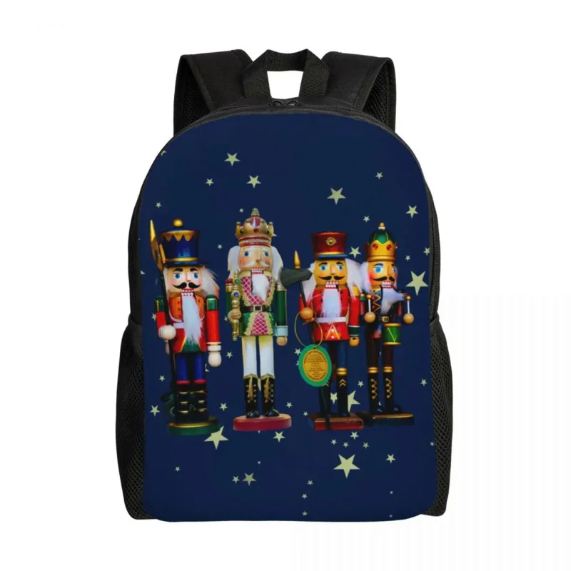 

Holiday Nutcrackers And Cozying Up By The Fire Backpack Water Resistant College School Christmas Decoration Bag Printing Bookbag