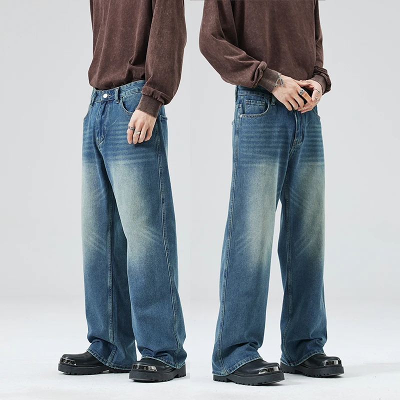 High Street Retro Fashion Men's Straight Jeans Korean Style Casual Loose Trousers Hip-Hop Wide Leg You Denim Pants
High Street Retro Fashion Men's Straight Jeans Korean Style Casual Loose Trousers Hip-Hop Wide Leg You Denim Pants