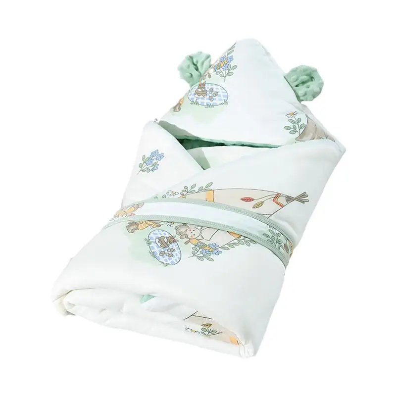 

Baby Swaddle Blankets Plush Skin-Friendly Wrap Sack Cute Soft Ergonomic Sleep Sack Receiving Blanket For Baby Boys Girls 0-12