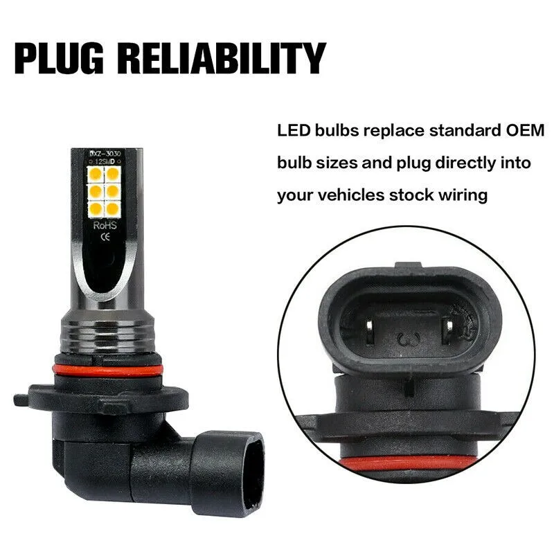 2x Car LED Fog Lights 9006 HB4 108W LED Bulb 3000K Golden Yellow Fog Lamp 20000LM Tail DRL Turn Signal Light Accessories
2x Car LED Fog Lights 9006 HB4 108W LED Bulb 3000K Golden Yellow Fog Lamp 20000LM Tail DRL Turn Signal Light Accessories