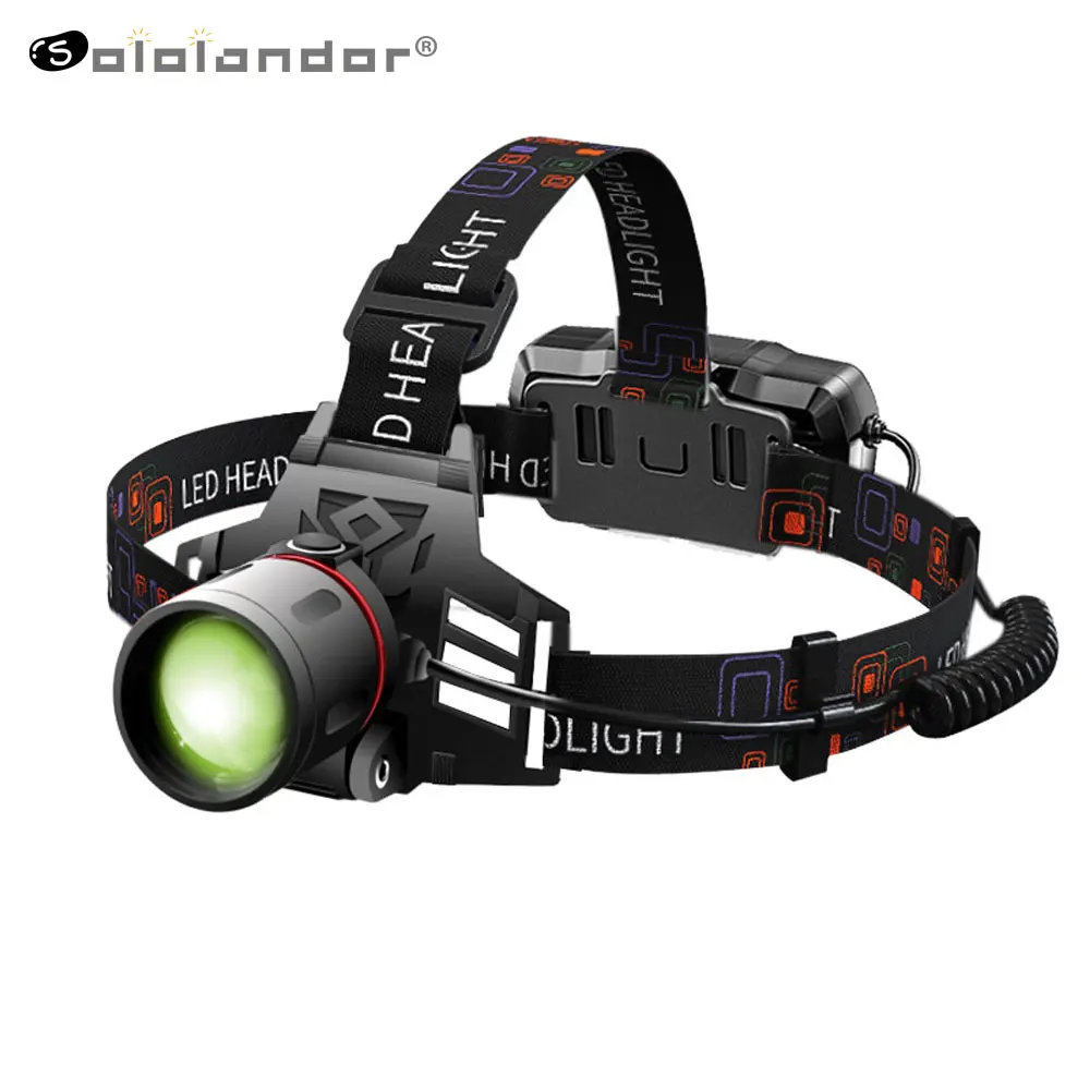 

Greenes XML-T6 LED Headlamp 3-Mode Zoomable Headlight 18650 Battery Head Torch Fishing Light Camping Green Hunting Flashlight