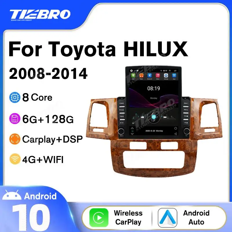 

Android 10 Car Radio For Toyota Fortuner HILUX Revo Vigo AT MT 2008-2014 Tesla Vertical Screen Auto Radio GPS Navigation Carplay