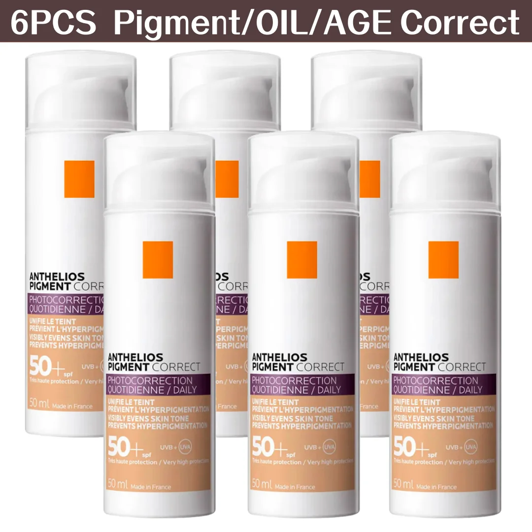 

6PCS Anthelios Pigment Correct/Anthelios Oil Correct/Anthelios Age Correct SPF50+ Sunscreen Pre-makeup Facial Cream Brightening