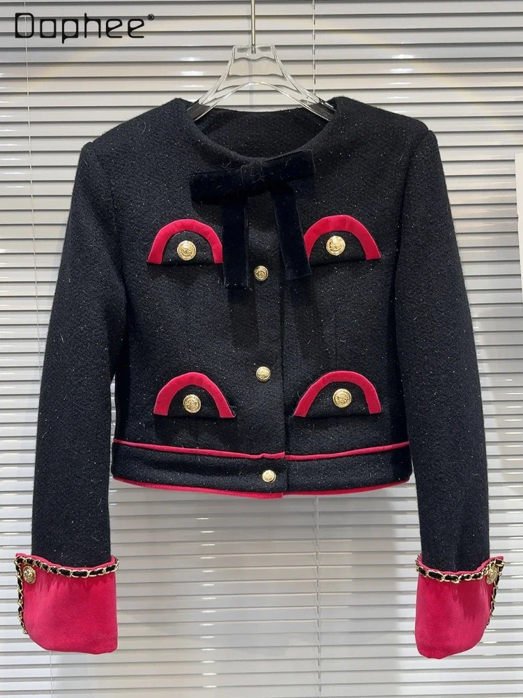 Elegant Woman Short Coat Chain Edge Pocket Woolen Down Lining Jacket Winter New Ladies Long Sleeve Thickened Equestrian Clothes
Elegant Woman Short Coat Chain Edge Pocket Woolen Down Lining Jacket Winter New Ladies Long Sleeve Thickened Equestrian Clothes
