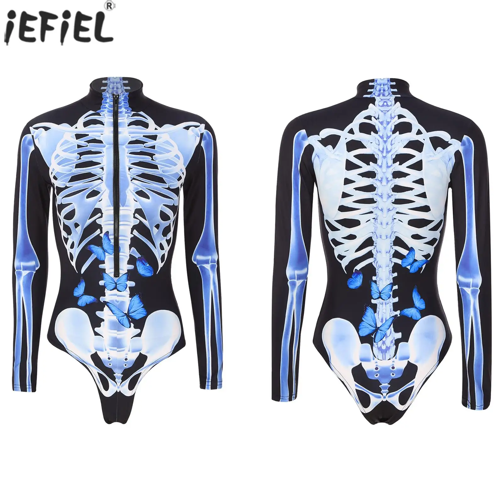 Womens Halloween Role Play Cosplay Costume Skeleton Printing Zipper Long Sleeve Leotard Skinny Jumpsuit Bodysuit
Womens Halloween Role Play Cosplay Costume Skeleton Printing Zipper Long Sleeve Leotard Skinny Jumpsuit Bodysuit