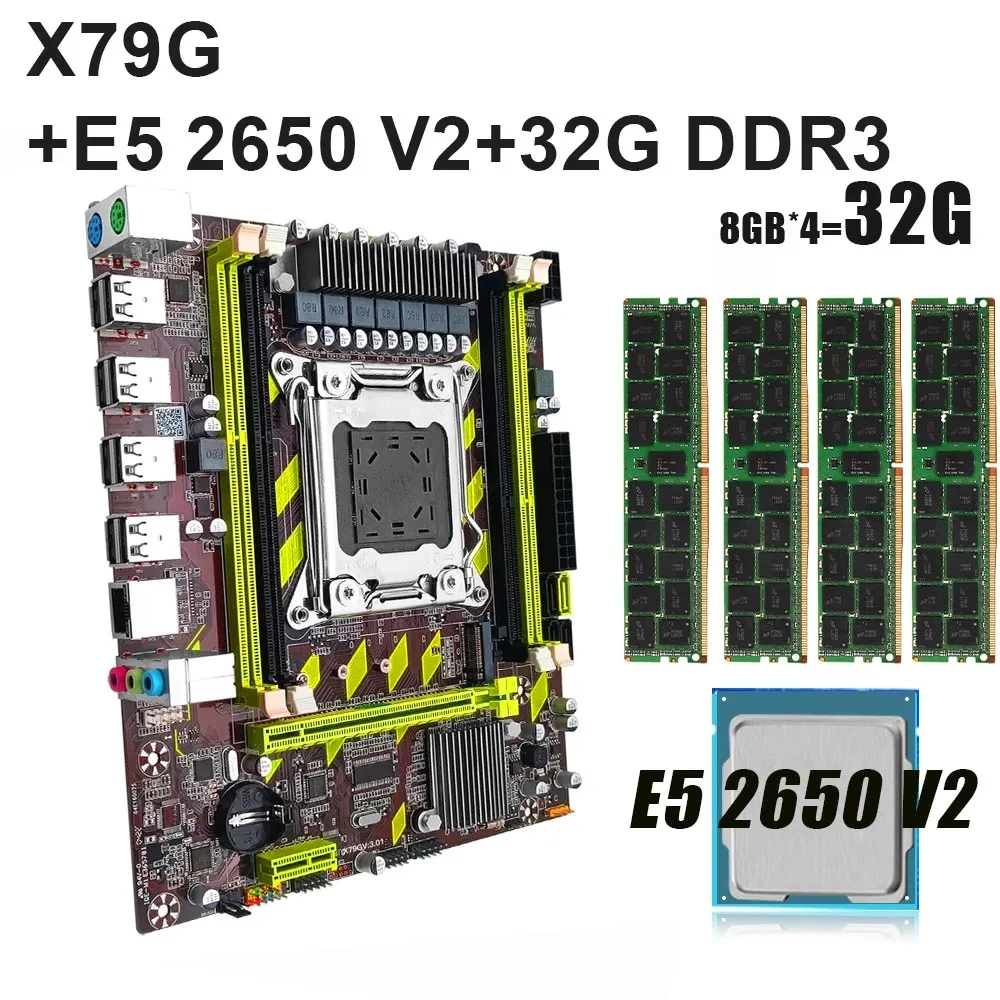 Материнская плата KEYIYOU LGA2011 X79G с ЦПУ XEON E5 2650 V2 4*8 ГБ = 32 ГБ DDR3 1600 МГц REG ECC RAM, комбинированный комплект NVME SATA USB
Материнская плата KEYIYOU LGA2011 X79G с ЦПУ XEON E5 2650 V2 4*8 ГБ = 32 ГБ DDR3 1600 МГц REG ECC RAM, комбинированный комплект NVME SATA USB