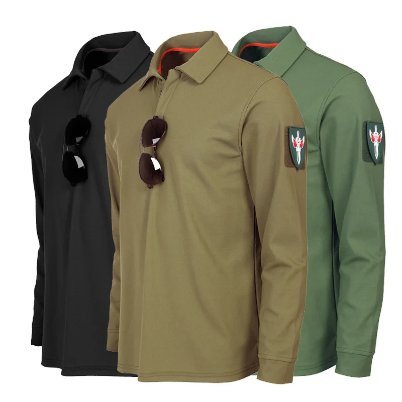 Military T-shirt Special Forces Men's Polo Collar Long Sleeve Spring and Autumn Coat Clothing Physical Training
Military T-shirt Special Forces Men's Polo Collar Long Sleeve Spring and Autumn Coat Clothing Physical Training