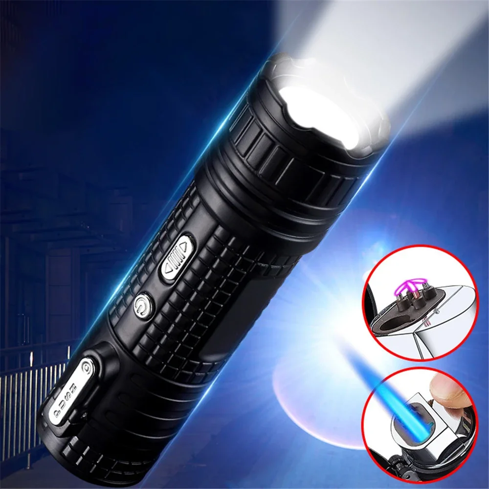 Multifunctional Waterproof Flashlight Lighter, Windproof Flame Pulse Arc Rechargeable Lighter, Portable Outdoor Lighting Tool
Multifunctional Waterproof Flashlight Lighter, Windproof Flame Pulse Arc Rechargeable Lighter, Portable Outdoor Lighting Tool