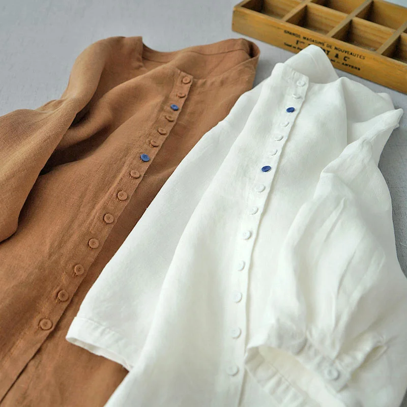Spring style new basic style loose washed sub-9/4 sleeve shirt solid color comfortable literary women's top
Spring style new basic style loose washed sub-9/4 sleeve shirt solid color comfortable literary women's top