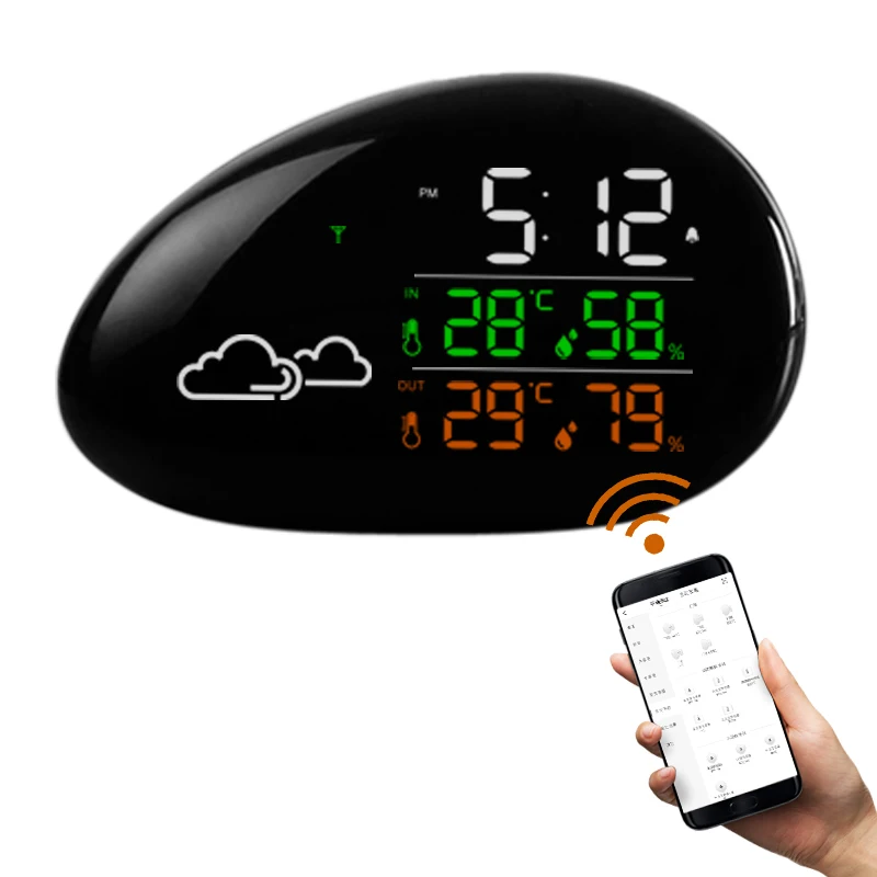 

Digital Humidity Calendar Barometer Digital Thermometer WIFI Weather Station Desk Table Clocks