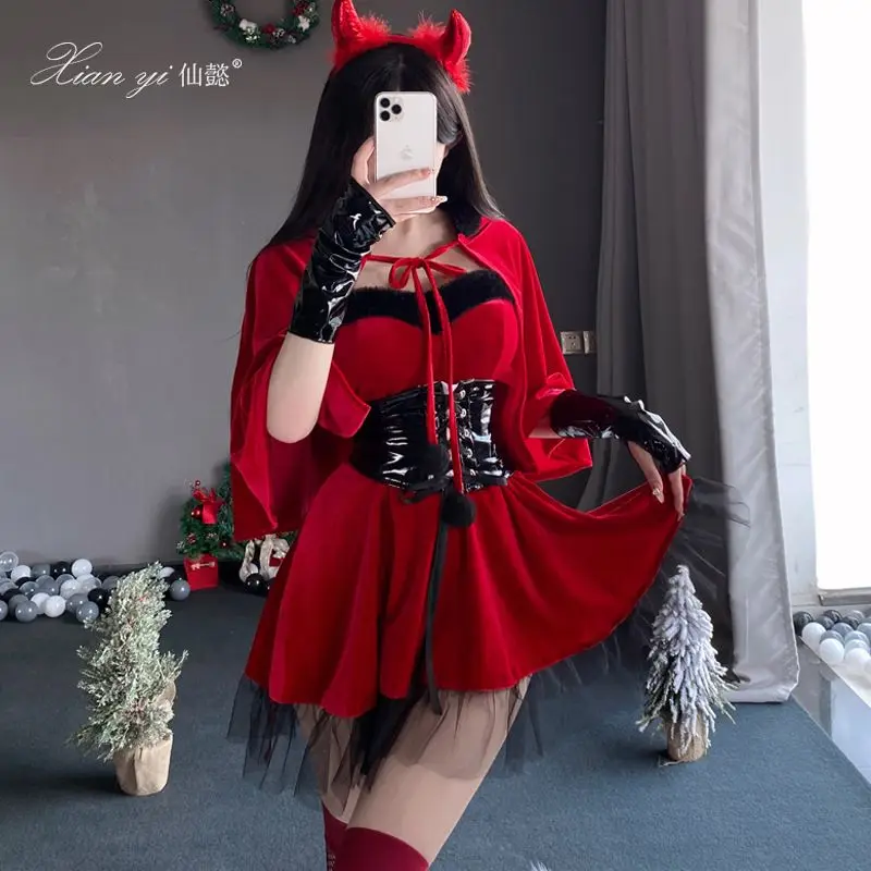 European and American little devil cosplay uniform, nightclub stage dress, Christmas dress, female super fairy complete set
European and American little devil cosplay uniform, nightclub stage dress, Christmas dress, female super fairy complete set