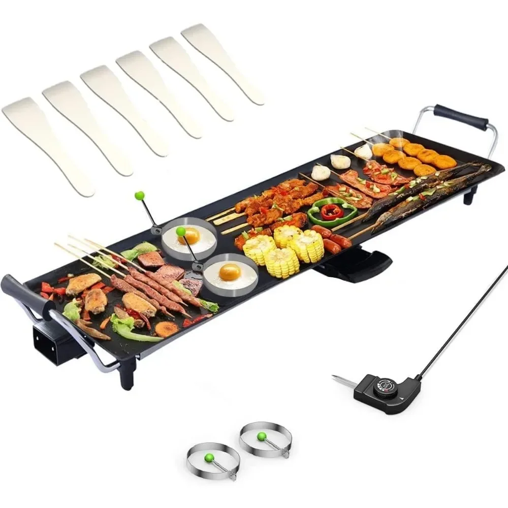 

36 Inch Electric KOREAN BBQ Smokeless Grills, Nonstick Surfaces & Adjustable 5 Temperature Setting, Indoor/Outdoor Grill