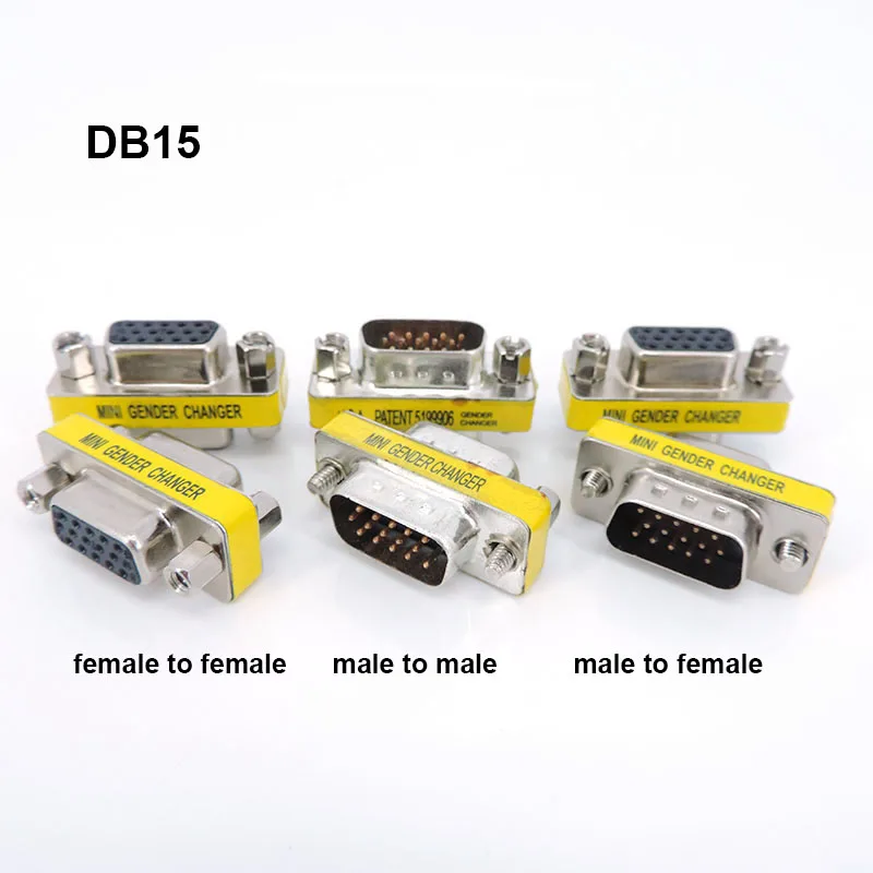 

Mini Gender Changer Adapter, DB15 15Pin, Male to Male Female, RS232, Com, D-Sub, VGA Plug Connector, Converter, Q1, 1 Pc, 4Pcs